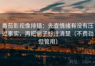 番茄影视像排错：先查情绪有没有压过事实，再把例子标注清楚（不费劲但管用）
