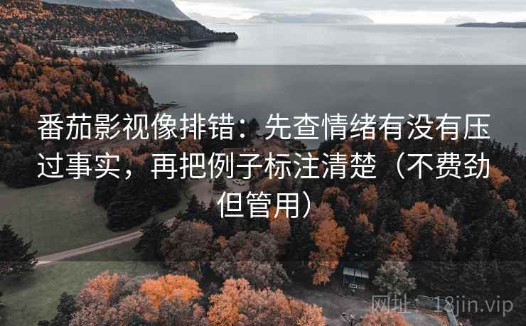 番茄影视像排错:先查情绪有没有压过事实,再把例子标注清楚(不费劲但管用) 番茄影视像排错:先查情绪有没有压过事实,再把例子标注清楚(不费劲但管用)